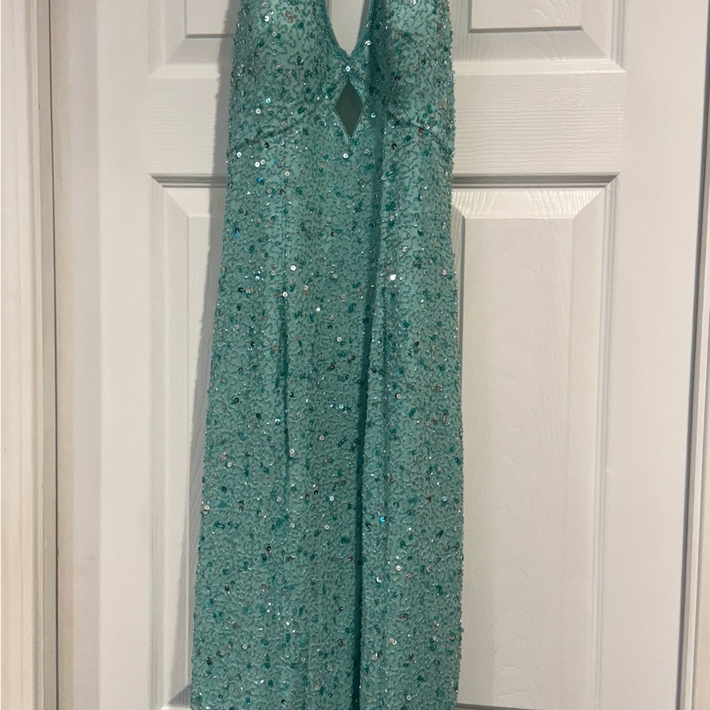 Scala Aqua Beaded Halter Dress - Picture 5 of 8